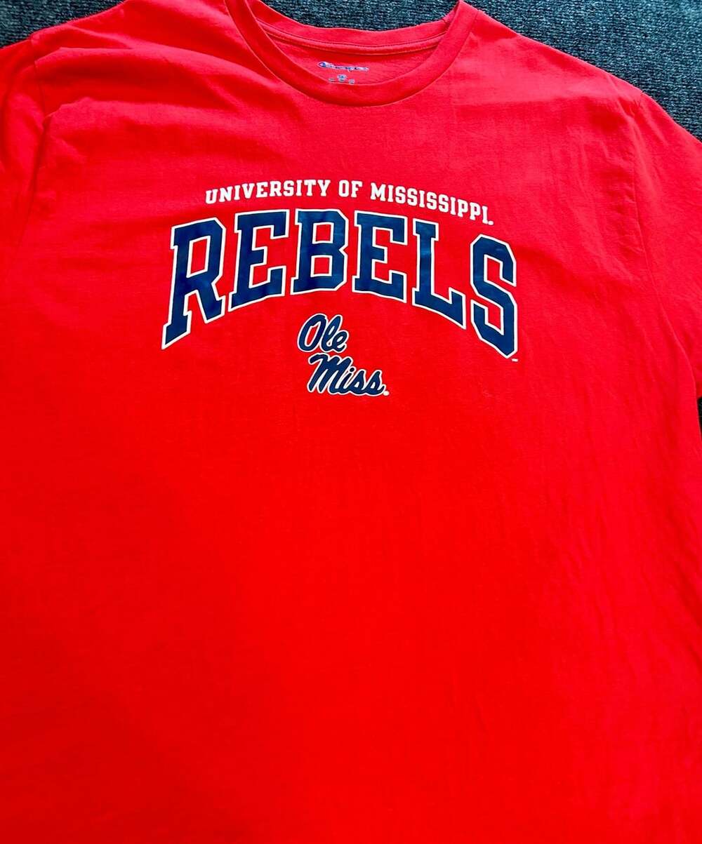 Champion University of Mississippi Rebels Red T-Shirt Size 2XL